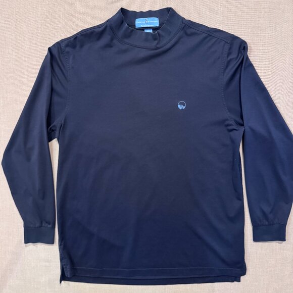 Fairway & Greene Navy Blue Long Sleeve Mock Neck Golf Pullover L Pureformance - Picture 2 of 7